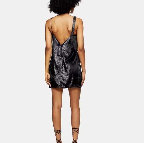 Top shop shimmer velvet mini slip dress 10 - Picture 3 of 13